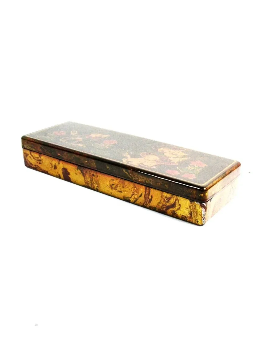 Elongated Decorative Box For Pencils Jewelry Back To School Dresser Storage